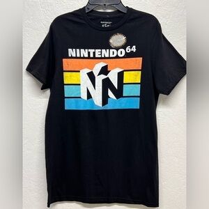 NINTENDO Graphic T-Shirt Black Unisex Size S